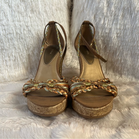 Fioni Braided Multi-Color Wedges - Picture 3 of 14